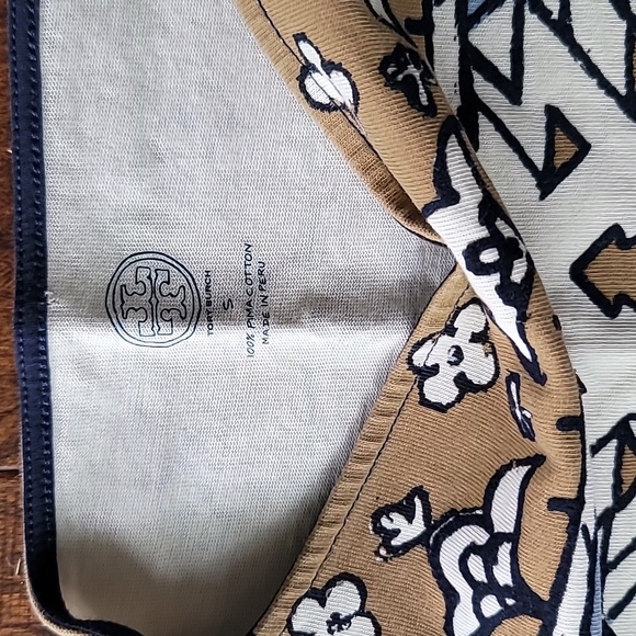 Tory Burch Moroccan Aztec Cream And Blue T-Shirt Dress size small - Picture 2 of 5